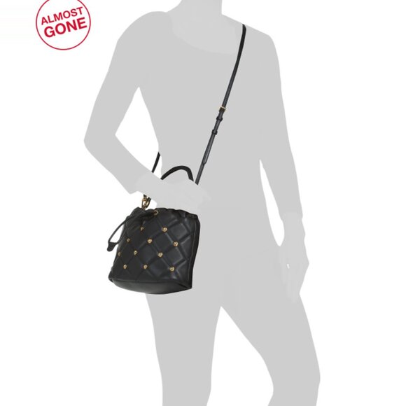 TED BAKER Black Leather Jenny Studded Shoulder Bag - Picture 2 of 2